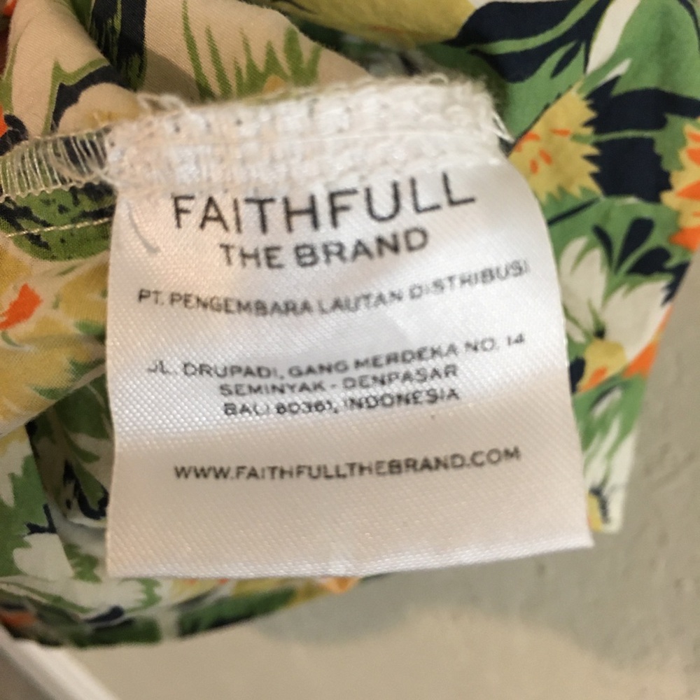 Faithful The Brand 100% Cotton Midi Floral Dress 2 Yellow Spring Easter … - Picture 8 of 14